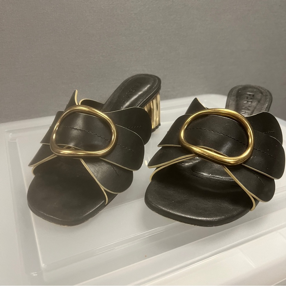 FARM Rio Black and Gold Mules